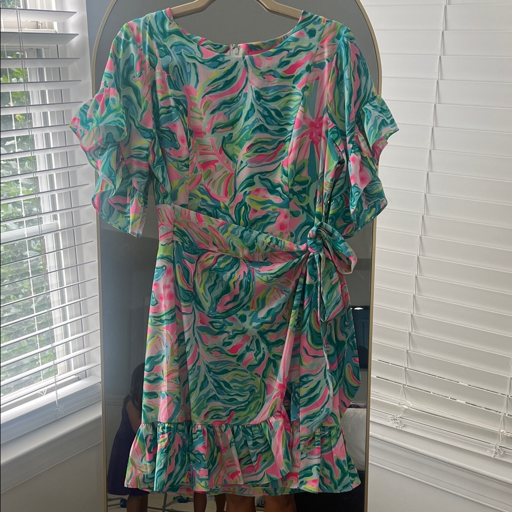 Lilly Pulitzer Pink and Green Swirl Dress